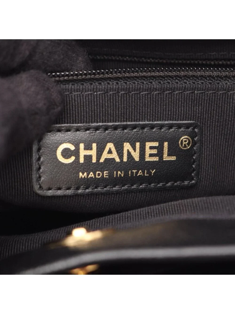 Chanel Tote Quilted Small Shopping Black Lambskin